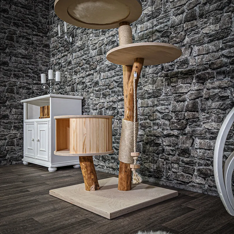 Naturkratzbaum 2132 Kratzbaum Natur Holz Design 125 cm hoch