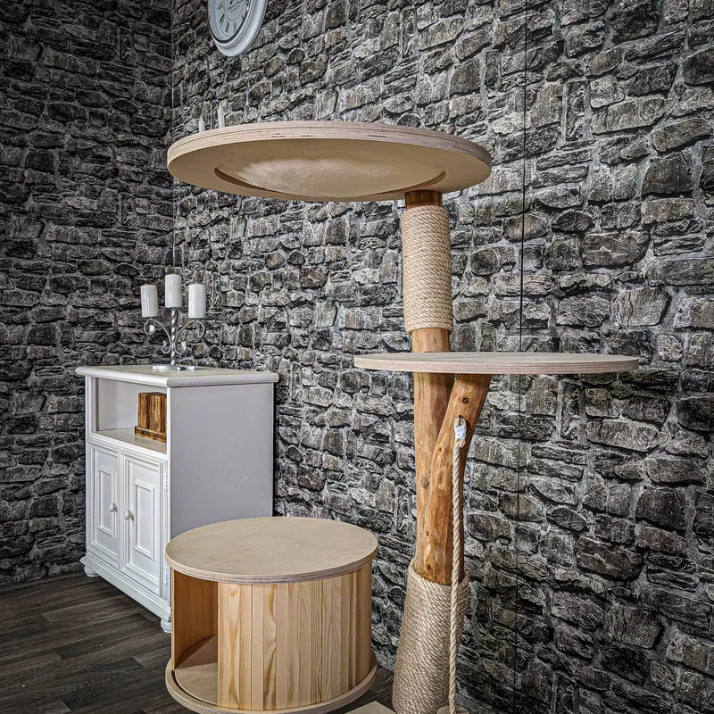 Naturkratzbaum 2132 Kratzbaum Natur Holz Design 125 cm hoch