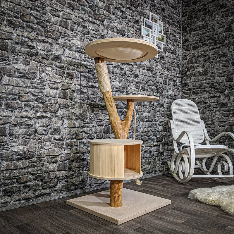 Naturkratzbaum 2132 Kratzbaum Natur Holz Design 125 cm hoch