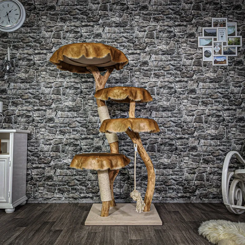 Naturkratzbaum 2130 Kratzbaum Natur Holz Design 145 cm hoch