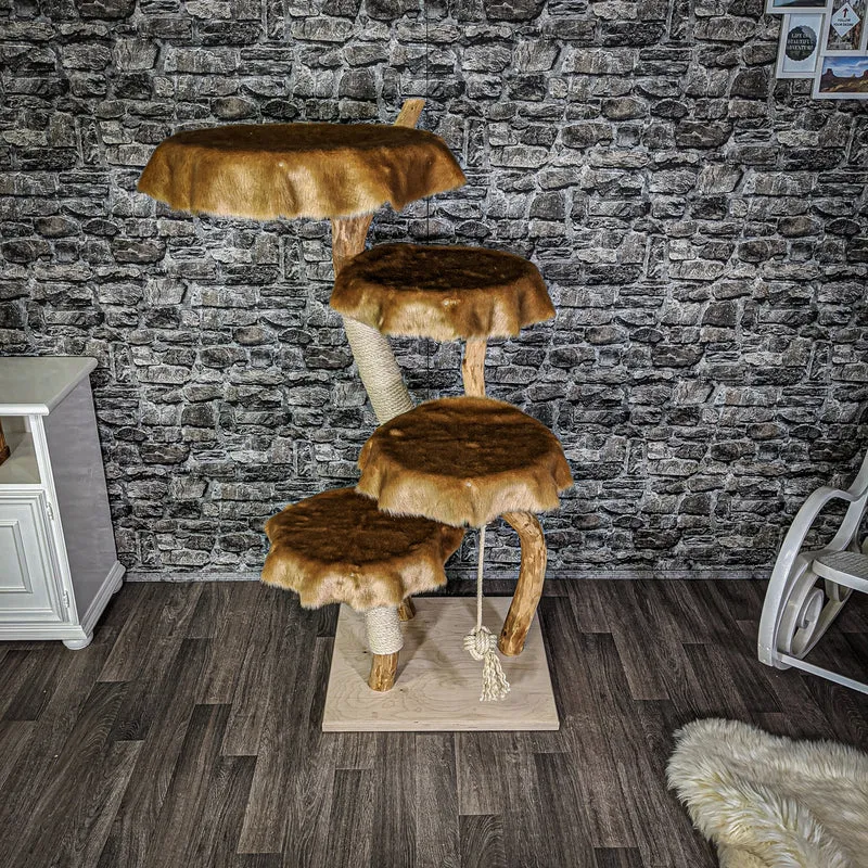 Naturkratzbaum 2130 Kratzbaum Natur Holz Design 145 cm hoch