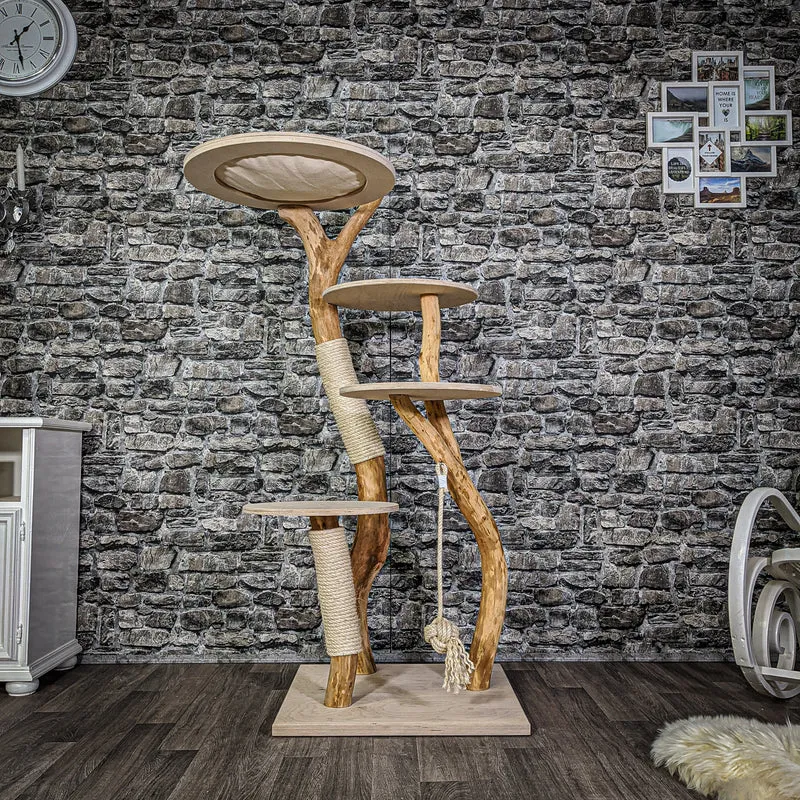 Naturkratzbaum 2130 Kratzbaum Natur Holz Design 145 cm hoch