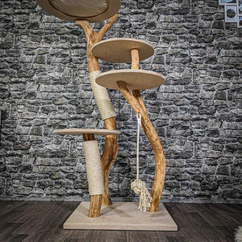 Naturkratzbaum 2130 Kratzbaum Natur Holz Design 145 cm hoch