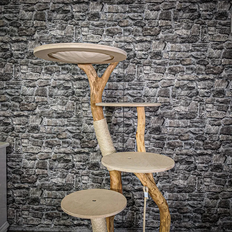 Naturkratzbaum 2130 Kratzbaum Natur Holz Design 145 cm hoch
