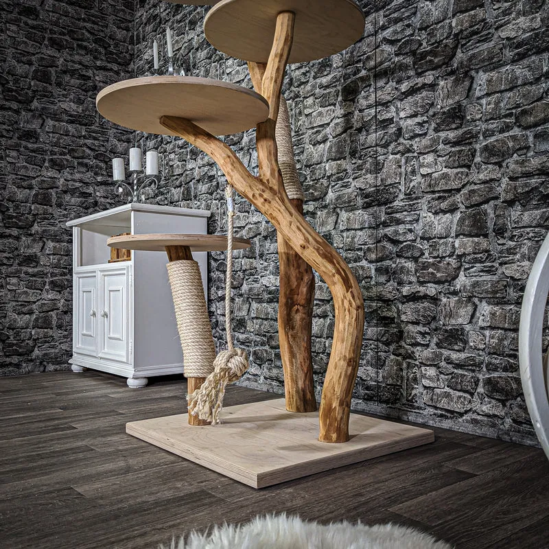Naturkratzbaum 2130 Kratzbaum Natur Holz Design 145 cm hoch
