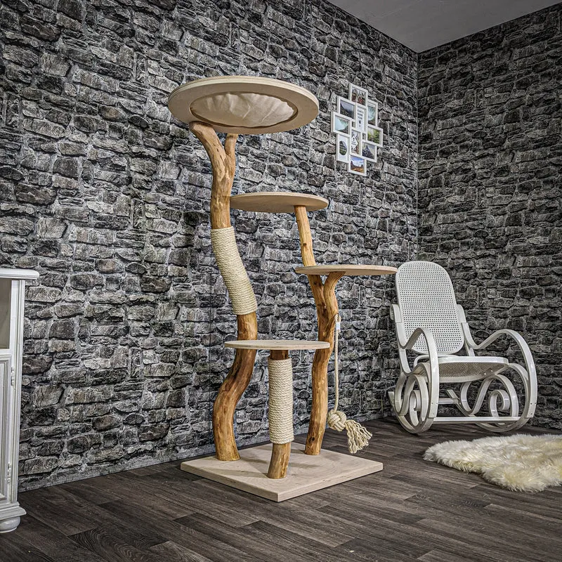 Naturkratzbaum 2130 Kratzbaum Natur Holz Design 145 cm hoch
