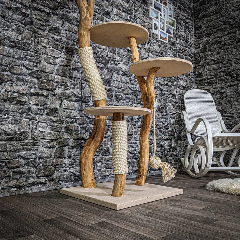 Naturkratzbaum 2130 Kratzbaum Natur Holz Design 145 cm hoch