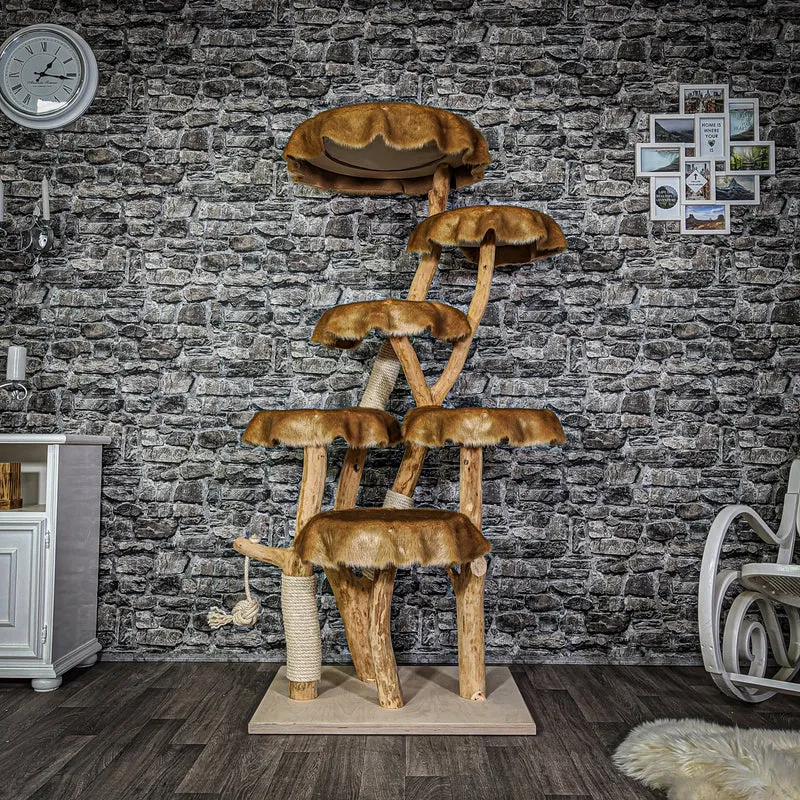 Naturkratzbaum 2129 Kratzbaum Natur Holz Design 173 cm hoch