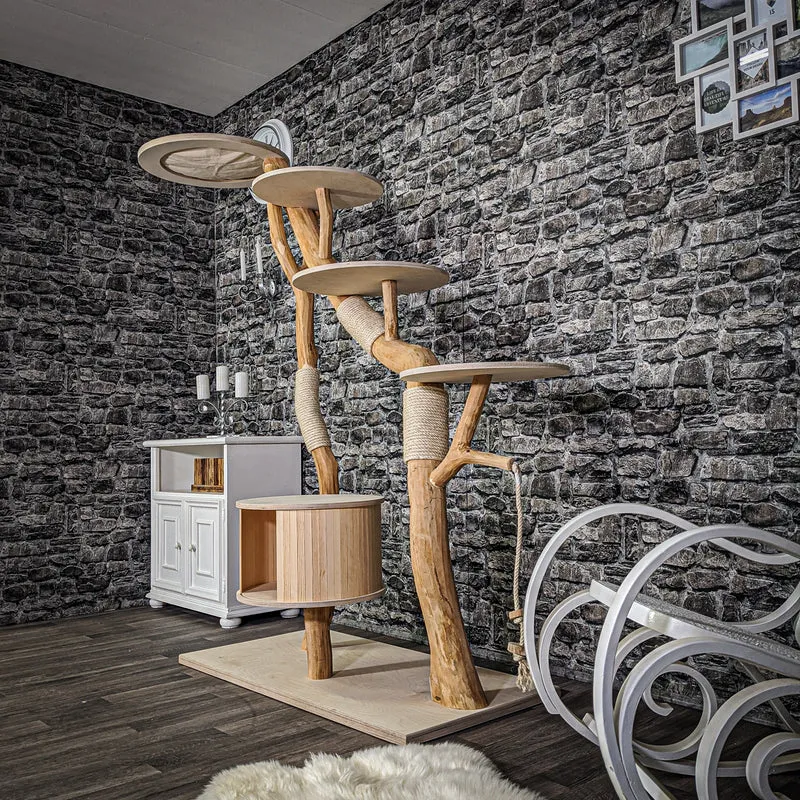 Naturkratzbaum 2128 Kratzbaum Natur Holz Design 187 cm hoch