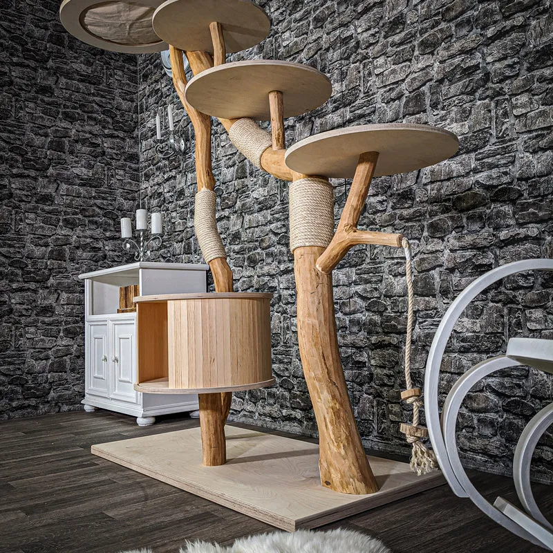 Naturkratzbaum 2128 Kratzbaum Natur Holz Design 187 cm hoch