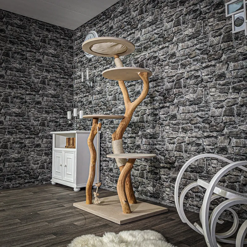Naturkratzbaum 2127 Kratzbaum Natur Holz Design 165 cm hoch