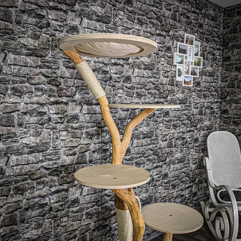 Naturkratzbaum 2127 Kratzbaum Natur Holz Design 165 cm hoch