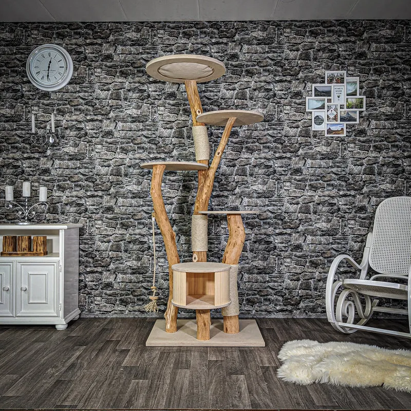 Naturkratzbaum 2126 Kratzbaum Natur Holz Design 193 cm hoch