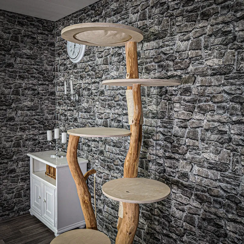 Naturkratzbaum 2126 Kratzbaum Natur Holz Design 193 cm hoch