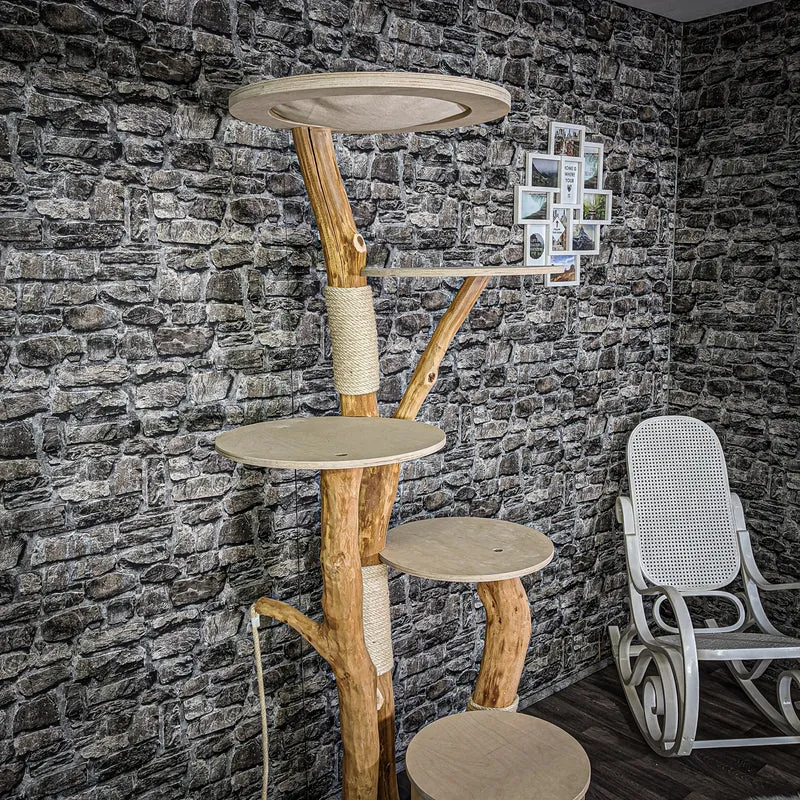 Naturkratzbaum 2126 Kratzbaum Natur Holz Design 193 cm hoch