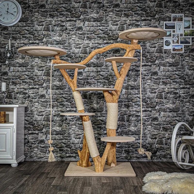Naturkratzbaum 2125 Kratzbaum Natur Holz Design 165 cm hoch