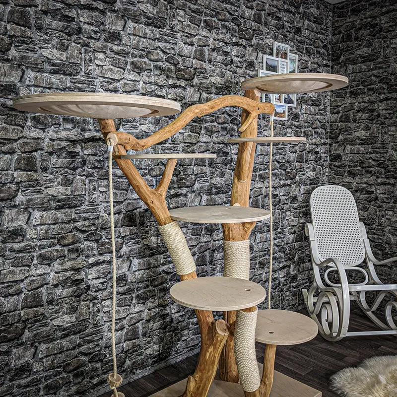 Naturkratzbaum 2125 Kratzbaum Natur Holz Design 165 cm hoch
