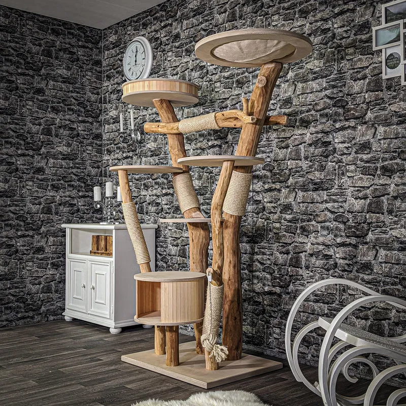 Naturkratzbaum 2124 Kratzbaum Natur Holz Design 170 cm hoch