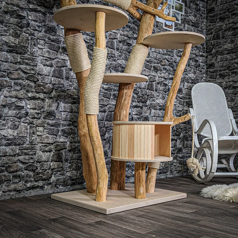 Naturkratzbaum 2124 Kratzbaum Natur Holz Design 170 cm hoch