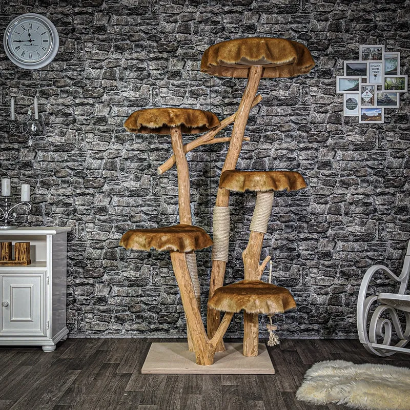 Naturkratzbaum 2123 Kratzbaum Natur Holz Design 185 cm hoch