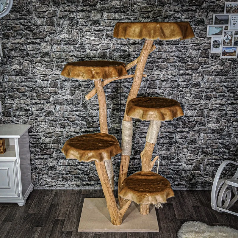 Naturkratzbaum 2123 Kratzbaum Natur Holz Design 185 cm hoch