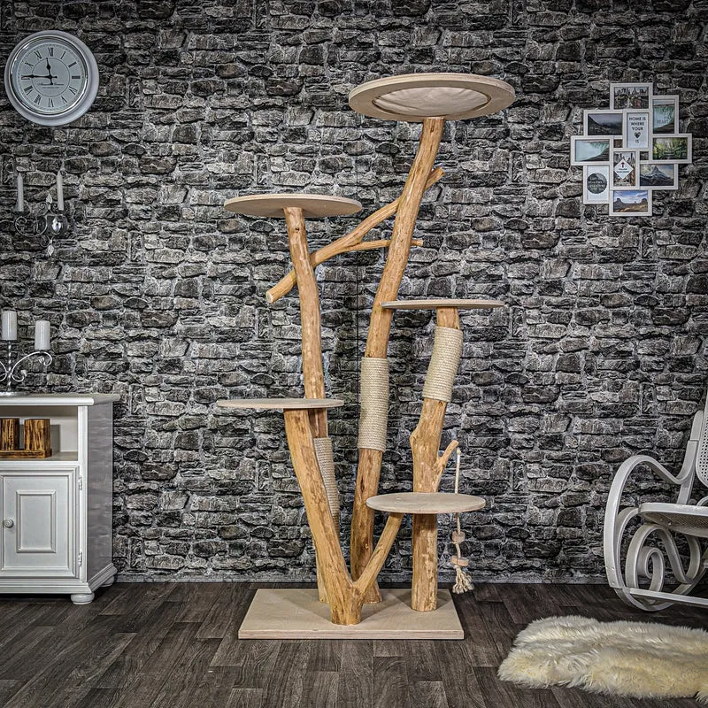 Naturkratzbaum 2123 Kratzbaum Natur Holz Design 185 cm hoch