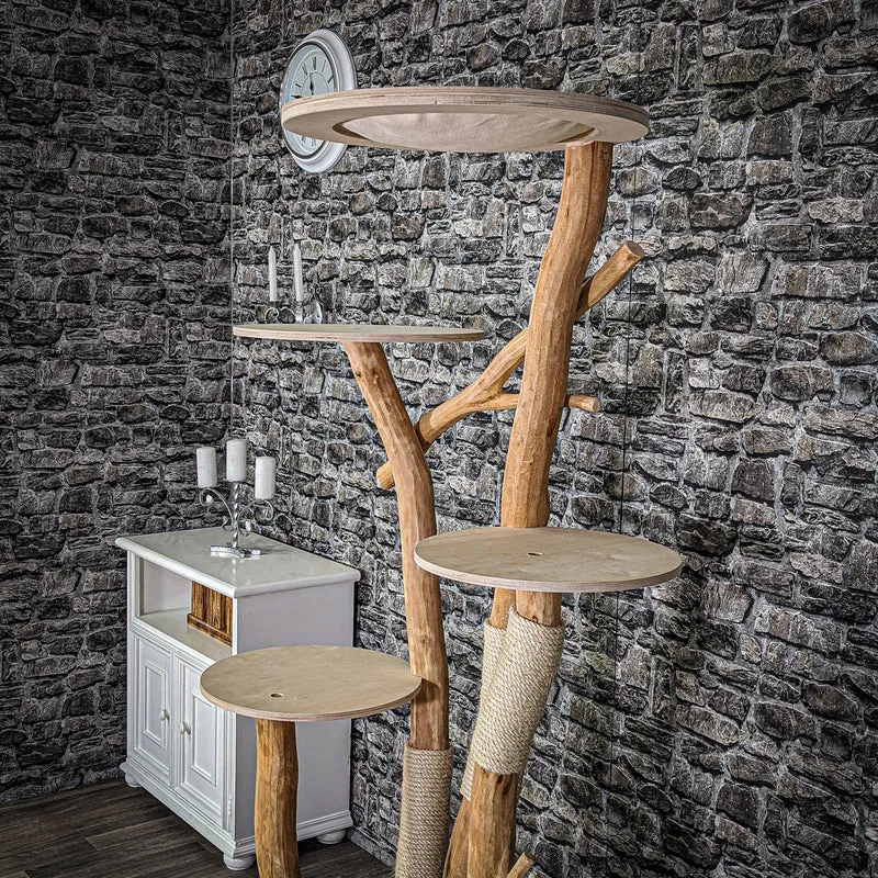 Naturkratzbaum 2123 Kratzbaum Natur Holz Design 185 cm hoch