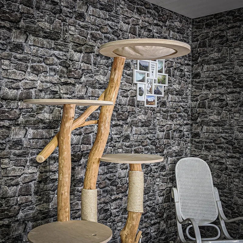 Naturkratzbaum 2123 Kratzbaum Natur Holz Design 185 cm hoch