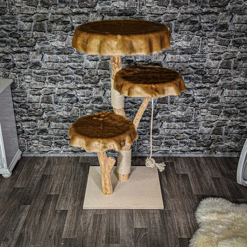 Naturkratzbaum 2122 Kratzbaum Natur Holz Design 133 cm hoch