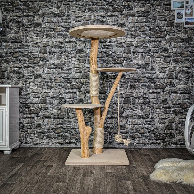 Naturkratzbaum 2122 Kratzbaum Natur Holz Design 133 cm hoch
