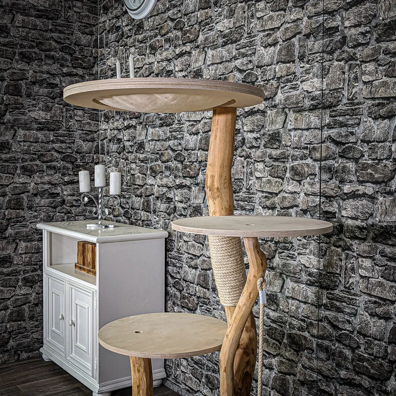 Naturkratzbaum 2122 Kratzbaum Natur Holz Design 133 cm hoch