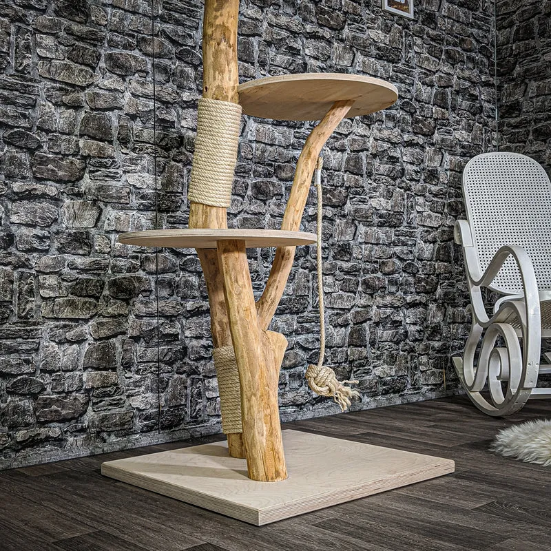 Naturkratzbaum 2122 Kratzbaum Natur Holz Design 133 cm hoch