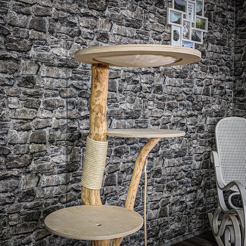 Naturkratzbaum 2122 Kratzbaum Natur Holz Design 133 cm hoch