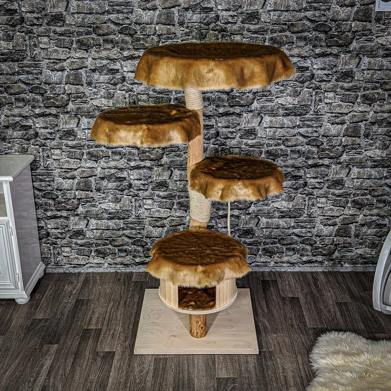 Naturkratzbaum 2121 Kratzbaum Natur Holz Design 145 cm hoch