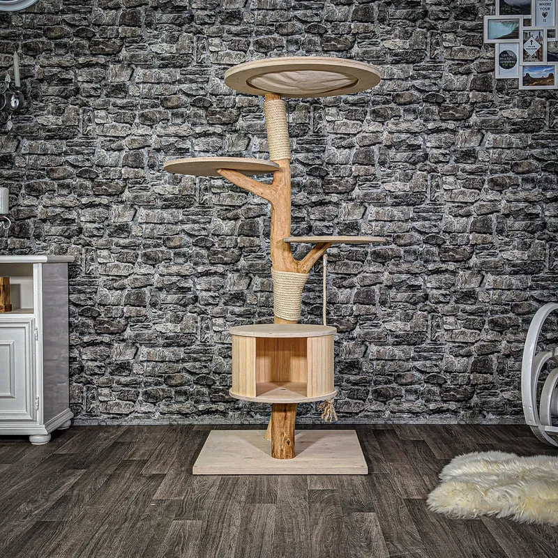 Naturkratzbaum 2121 Kratzbaum Natur Holz Design 145 cm hoch