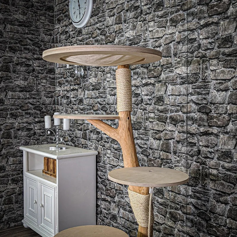Naturkratzbaum 2121 Kratzbaum Natur Holz Design 145 cm hoch