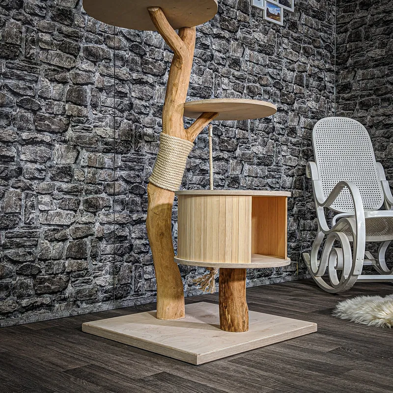 Naturkratzbaum 2121 Kratzbaum Natur Holz Design 145 cm hoch