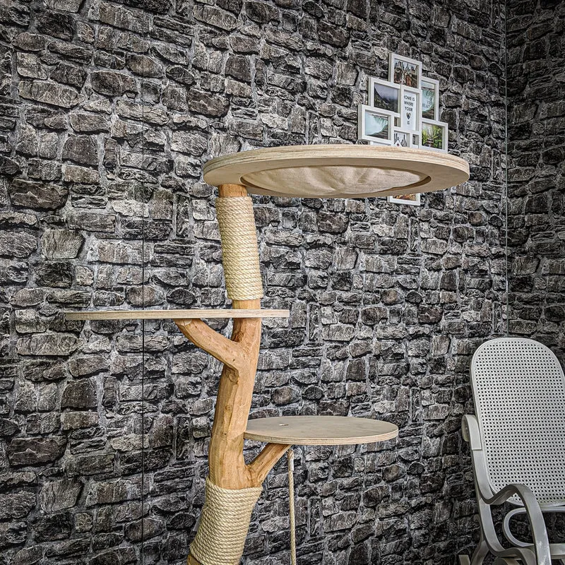 Naturkratzbaum 2121 Kratzbaum Natur Holz Design 145 cm hoch