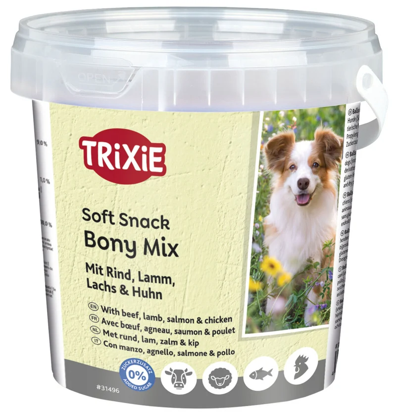 Soft Snack Bony Mix mit Rind, Lamm, Lachs & Huhn