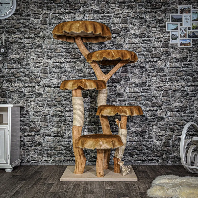 Naturkratzbaum 2120 Kratzbaum Natur Holz Design 165 cm hoch