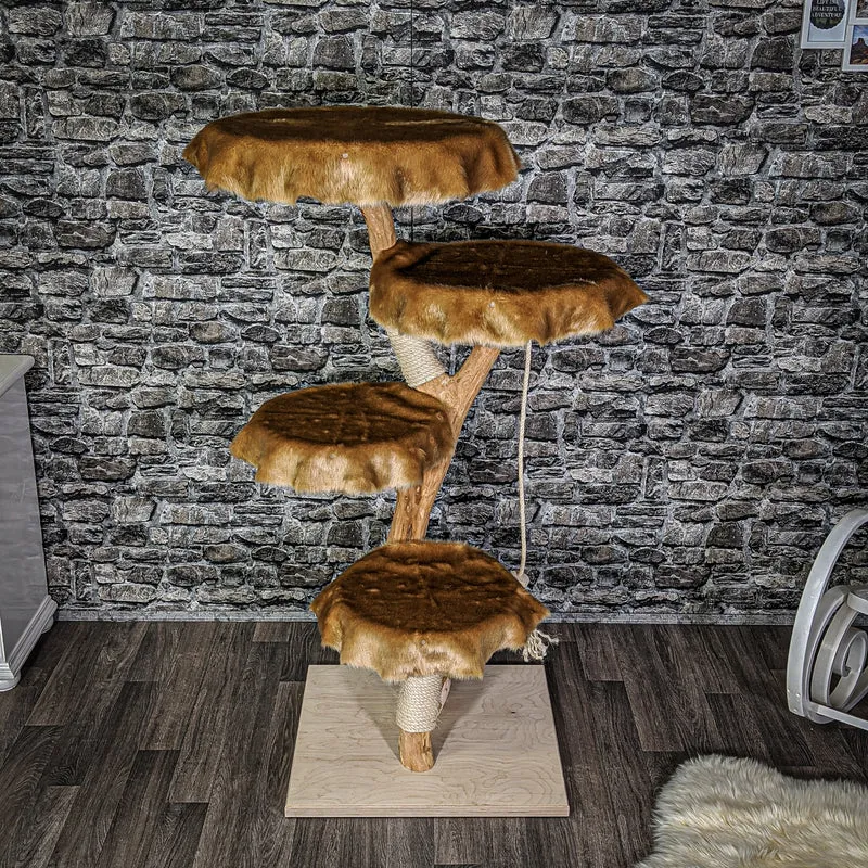 Naturkratzbaum 2119 Kratzbaum Natur Holz Design 143 cm hoch