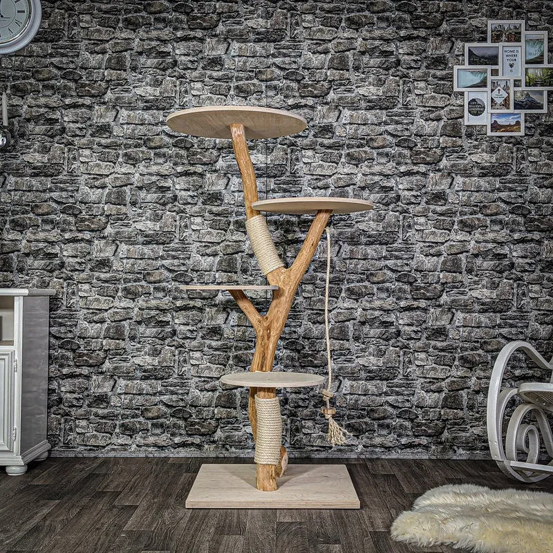 Naturkratzbaum 2119 Kratzbaum Natur Holz Design 143 cm hoch