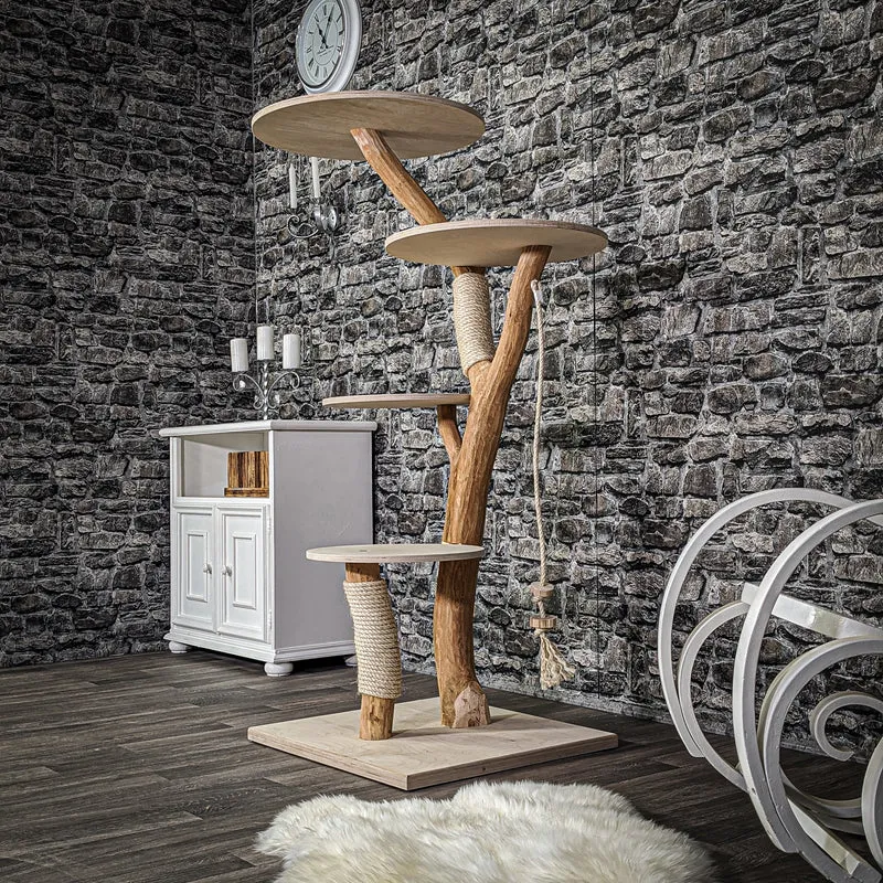 Naturkratzbaum 2119 Kratzbaum Natur Holz Design 143 cm hoch