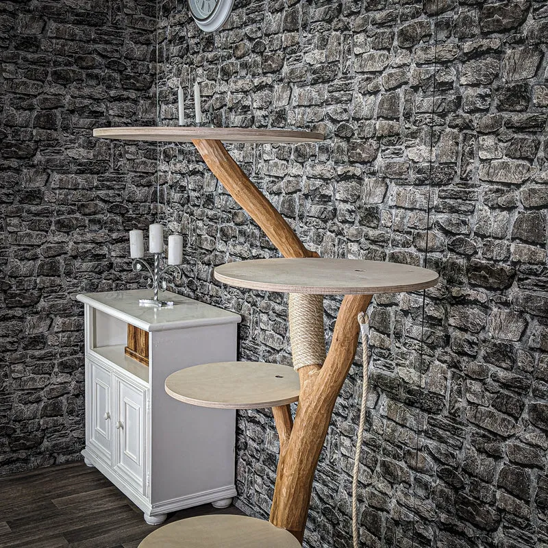 Naturkratzbaum 2119 Kratzbaum Natur Holz Design 143 cm hoch