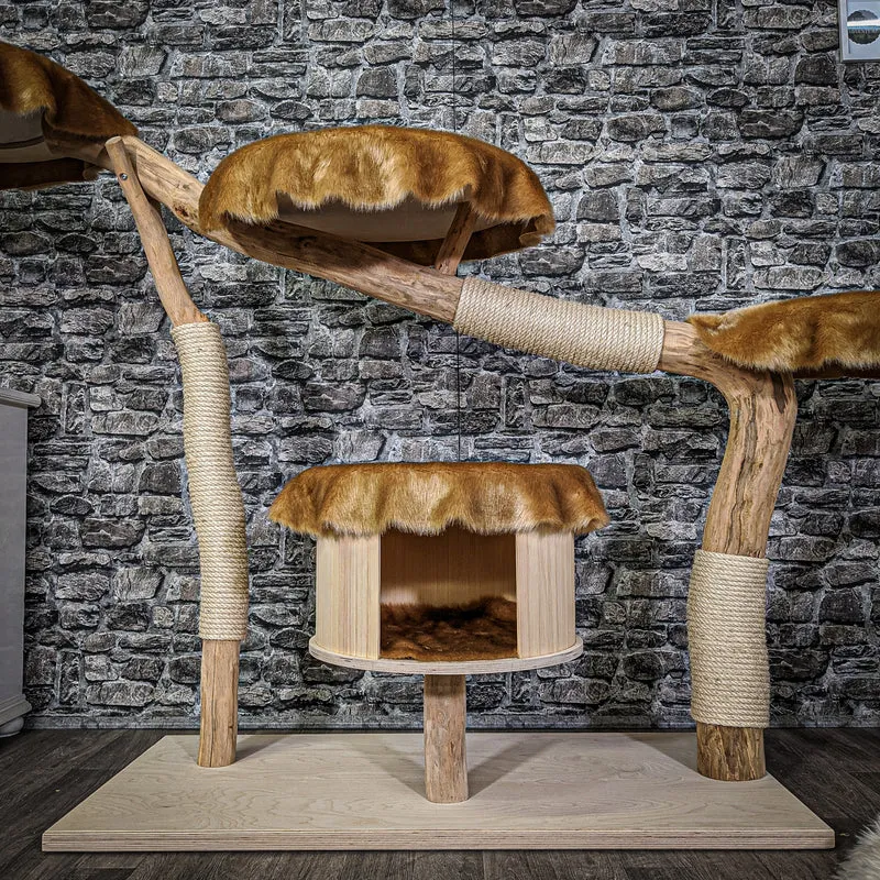 Naturkratzbaum 2118 Kratzbaum Natur Holz Design 130 cm hoch