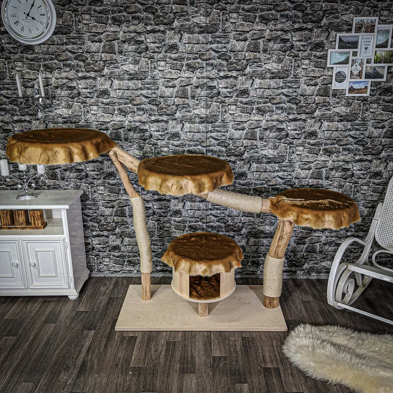 Naturkratzbaum 2118 Kratzbaum Natur Holz Design 130 cm hoch