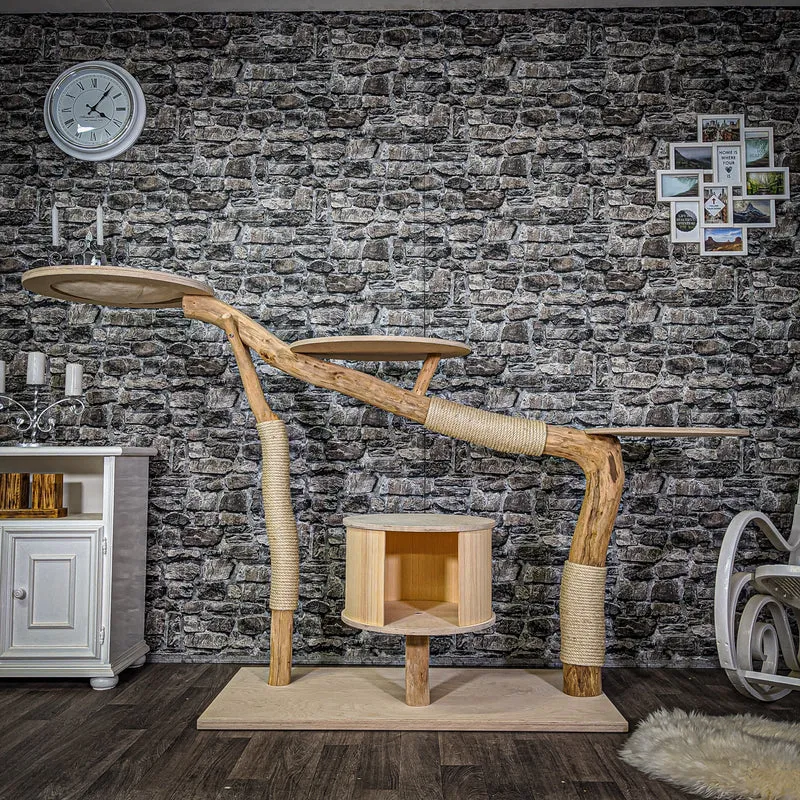 Naturkratzbaum 2118 Kratzbaum Natur Holz Design 130 cm hoch