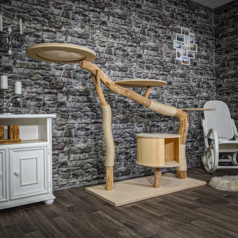 Naturkratzbaum 2118 Kratzbaum Natur Holz Design 130 cm hoch