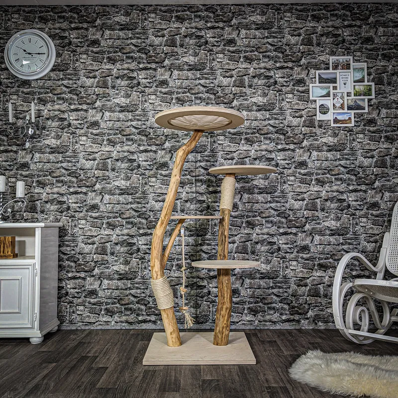 Naturkratzbaum 2093 Kratzbaum Natur Holz Design 145 cm hoch