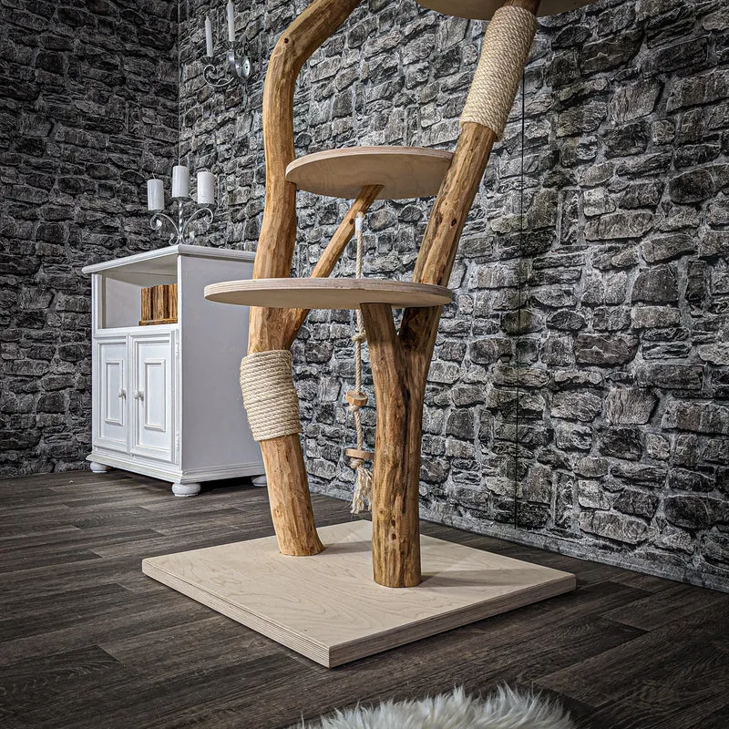 Naturkratzbaum 2093 Kratzbaum Natur Holz Design 145 cm hoch